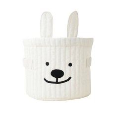 루뚜뚜 아기 강아지 장난감 패브릭 누빔 수납 바구니, 토끼, 1개