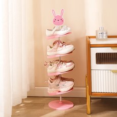어린이 신발장 소형 신발장 어린이 신발 전용 수납장 5단 신발장 흡착판으로 고정, 토끼 (새롭게 업그레이드된 흡입 컵 모델), 1개