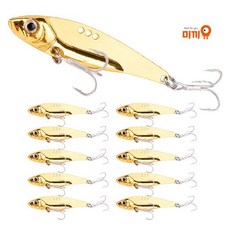 메탈바이브 10p 배스 쏘가리 광어 농어 VIB 6.2cm, 10개, 12g, 골드