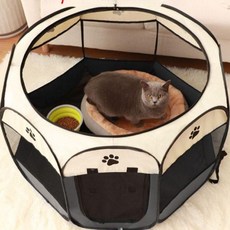 고양이 분만용 텐트 매트 접이식 강아지 놀이용 울타리, C. 커피, C. 커피