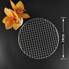 烤網 304不銹鋼圓形燒烤網燒烤高腳空氣炸鍋烤架圍爐煮茶燒烤網, 1個, 24厘米烤網