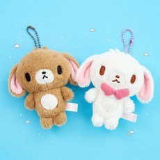 산리오 정품 슈가바니즈 인형 키링, 1개, 시로우사 키링, 10cm