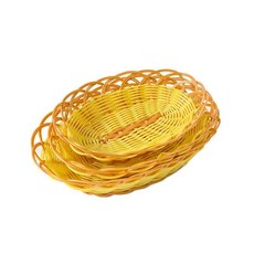 塑料編織筐 - 手工編籃多用途收納籃, 1個, 橢圓--22#,4 個