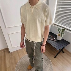 MANUSCRIPT 麥穗提花針織Polo衫 短袖上衣 商務休閒百搭