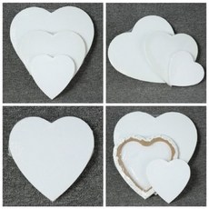 클로이영 유화 면천 캔버스 하트 30cm 무지 화이트