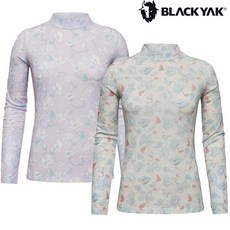 [블랙야크]25년SS 여름용 경량 긴팔 티셔츠 여성 플라워 터틀넥 베이스레이어 1BYETMU501
