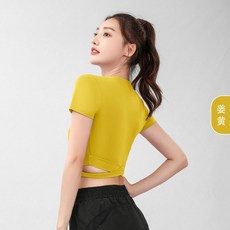聚衣堂 瑜伽服 交叉短袖上衣