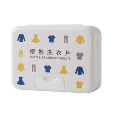 旅行洗衣片 超濃縮洗衣片 8倍去汙力 固態洗衣精 中性親膚 投幣式洗衣機適用, 1個, 一盒25片