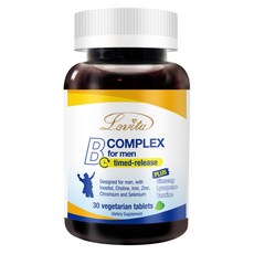 Lovita 維生素B群 男性專用 緩釋型素食錠片, 30顆, 1罐