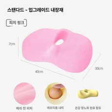기능성 임산부 U자형 치질 장시간 사무실 미추골 도넛, 스탠다드 1단 코어 핑크