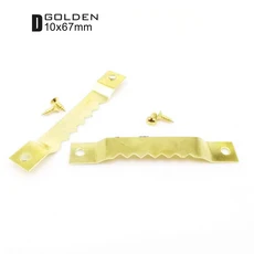 소형 헤비 듀티 톱니 액자 걸이 사진 벽 유화 거울 후크 포함 3 색 100 개, 03 D golden 10x67mm