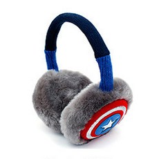 WINGHOUSE Marvel 漫威 美國隊長盾牌點狀耳套毛皮防寒人物耳套