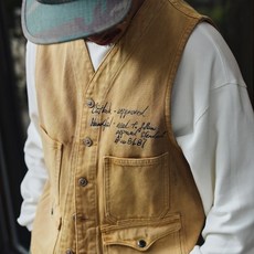 浩來創念 WL12-Vintage復古蠟染多袋狩獵背心馬甲，多口袋設計，耐磨材質，狩獵軍事訓練適用, 1個, XL