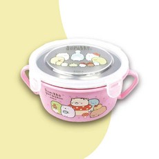 角落生物 Sumikko Gurashi 304不鏽鋼雙耳隔熱碗 附蓋餐碗, 1個, SG52052a