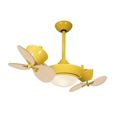 ASAIILER 領航者 雙頭吊扇 36吋 台灣製 五色可選 遙控 32314, 山雀黃 楓木