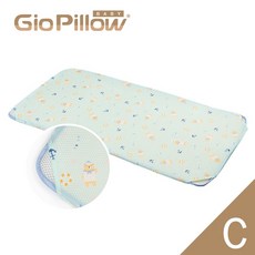 GIO Pillow 二合一有機棉嬰兒床墊 C號 58x110cm (Chicco床邊床專屬) 透氣床墊 可水洗, 二合一C號-水手熊藍