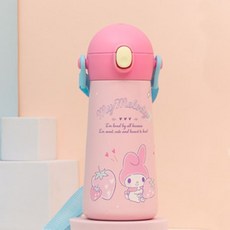 릴팡 더보틀 원터치 어깨끈 이중스텐 물통, 마이멜로디, 460ml, 1개