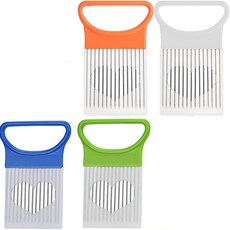 비투 양파 슬라이서 4PCS 스테인리스 스틸 가지 주방 슬라이스용 홀더 주방용 절단 도구