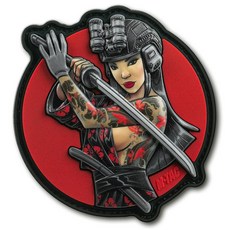 M-Tac Morale Patch Tactical Girl - 후크 패스너 뒷면이 있는 PVC 전술 밀리터리 패치 조끼 배낭 모자용 (타투 4) (스나이퍼 걸 에이스) 25