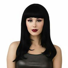 파티처럼 할로윈 파티소품 파티가발 미디움 롱헤어 [긴생머리 블랙], 1개