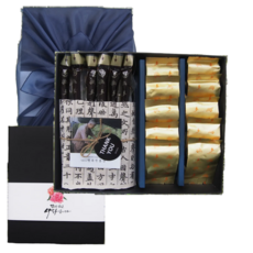 행복한 홍삼 국산 고려 홍삼 정과200g+홍삼 절편200g 답례품 선물 세트 보자기(네이비+노리개)+쇼핑백, 1개, 400g