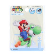 이나가키 의류 슈퍼 마리오 마리오 요시 스티커 와펜 1장 스티커 다리미 양용 접착 가로 70mm × 세로 70mm MRW023