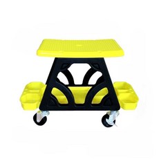 세차의자 디테일링 바퀴 의자 스툴 다용도 광택 시공 수리 밭일 자동차, 2. 노란색