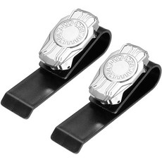 하핑턴 자동차 바이저용 안경 홀더 2개 한 손 조작용 클립 선글라스 여성용 바이저 액세서리 부품 티켓 카드 영수증 실버, Silver