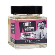 APIARIUM 罌粟&鬱金香身體磨砂膏 410g，溫和去角質，深層滋潤，改善粗糙暗沉, 1個