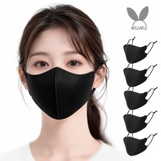 사니사니 숨나래 빨아쓰는 연예인 천 마스크, 블랙, 1세트, 5매
