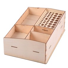 shangren 나무 페인트 잉크 병 랙 테이블 주최자 도구 저장 상자 홀더 스탠드, 320x220x120mm, 1개