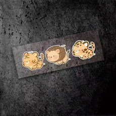 차량용 스티커 흠집 커버 3p 방수 땜빵 데칼스티커 주유구 포인트 장식 스크레치커버스티커, 3개, 호랑이