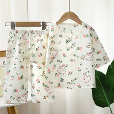 夏季兒童雲朵棉家居服男童女童薄款睡衣中小童空調服寶寶休閒套裝