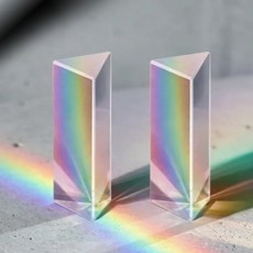 컴위즈 광학 크리스탈 삼각 프리즘 10 x 3 cm 무지개 과학 실험 촬영 소품, 2개