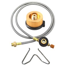 제노랩 이소가스 버너 연장호스 1M + 연결어댑터 + 가스거치대, 1개