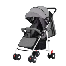 가성비 사계절 접이식 유모차 3초 한번 클릭으로 접기 초보 어머님 추천, 그레이
