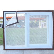 창문 주름 방충망 모기장 메시 접착, 맞춤형 더블 실 화이트메시커피컬러엣지, 1개