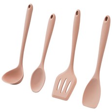만개잡화점 키친툴 주방 실리콘 조리도구 4p 세트, 인디핑크, 1개