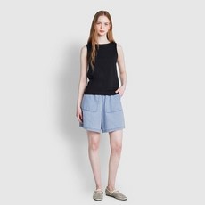 JAJU 여 피마 보트넥 민소매 티셔츠 WHITE/BLACK 793872