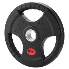 홈짐 헬스 중량 고무 원판 바벨 덤벨 원판 50mm 바벨 플레이트 중량 원판 2.5-25KG, 블랙, 1개, 15kg