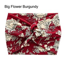 헤어 액세서리 두꺼운 꼬임형 초대형 운동용 헤어밴드 여성용 와이드 터번, Big Flower Burgundy
