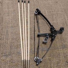 台灣出貨 台灣「符合新手」#迷你復合弓三角弓迷你弓箭微型弓彈射玩具兵人武器室內解壓射箭, 1個, 1弓+4箭+靶紙