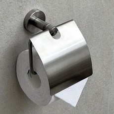 에브리윅 무타공 부착식 무광 304 스텐 휴지 걸이 덮, 1개, 실버