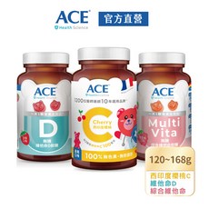 ACE SCIENCE機能Ｑ罐裝系列 無糖維他命D軟糖、無糖綜合維他命軟糖、西印度櫻桃C軟糖, 1個, 1份