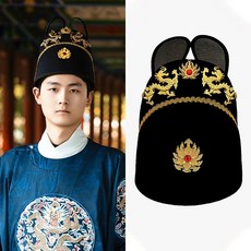 성인용 익선관 임금모 조선시대 남자 궁쇄주렴 정교한, 성인 프리 사이즈 머리둘레 57-59, 1개, 슈프림스타일5