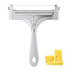 체다 그뤼에르 모짜렐라 주방 슬라이싱 도구용 슬라이서 버터 블록 커터 치즈 핸드헬드 포함 스테인리스 11와이어 조절식 스틸
