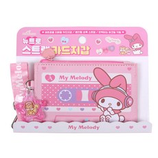 마이멜로디 뉴트로 스트랩 카드 지갑 핑크 아날로그 추억 감성 레트로 카세트 테이프 지갑