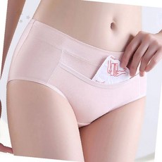 겨울 복부 보온 주머니 달린 생리대 착용 여성 속옷 허리 밴딩 면 혼방 위생