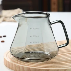 NUBECOM 필터 컵이 없는 투명 차 커피 주전자 팔각형 포트 재사용 가능한 유리 티팟 400 ml, 01 600ml-gray-nc