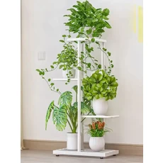 꽃 선반 북유럽 실내 홈 발코니 장식 랙 단철 거실 간단한 화분 다층 옷걸이 녹색 무, 다크 그레이 플래시 실버 [6 레이어, 7 포트] [, 6_다크 그레이 플래시 실버